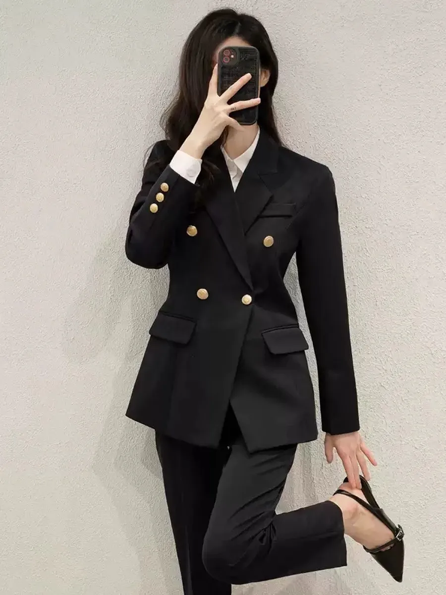 الملابس الكورية الشعبية القديمة المال نمط امرأة السترة السوداء معطف سيدة الحد خارج الكتف عطلة الباردة صديقها السترة النساء #1