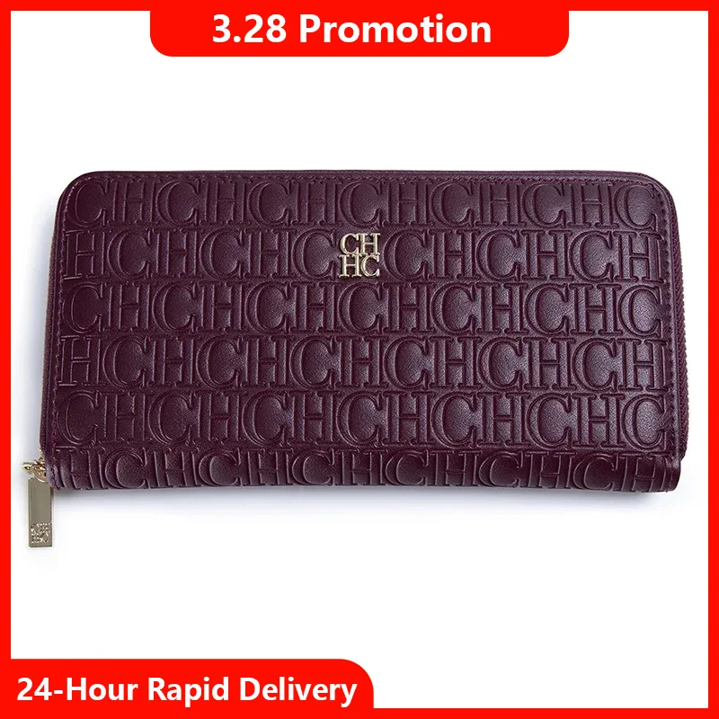 

CH Fashion Classic Women's Portable Wallet Solid Color Design Multi-Letter Embossed Women's Coin Purse Minimalist