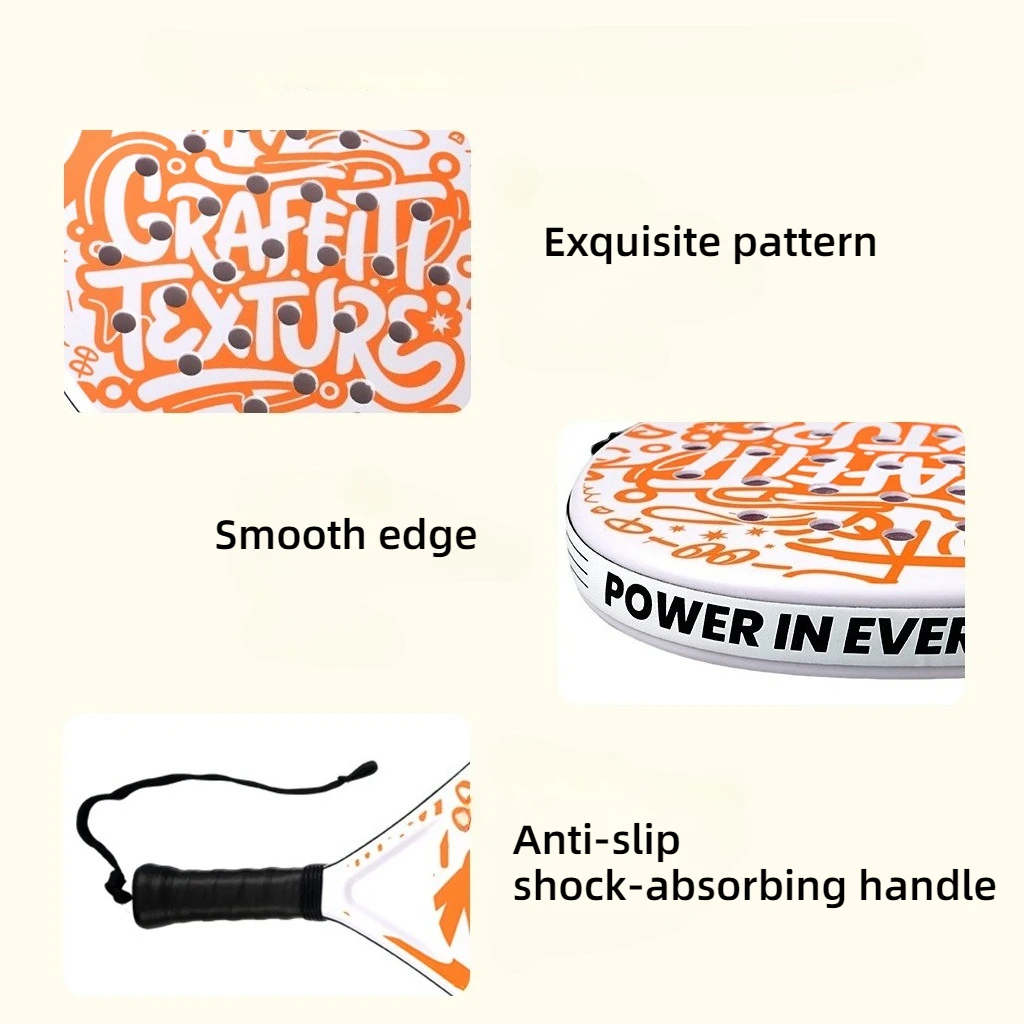 مضارب تنس باديل، مضرب تنس الشاطئ، مضرب EVA Memory Flex Foam Core خفيف الوزن للرياضات الخارجية للرجال والنساء #4