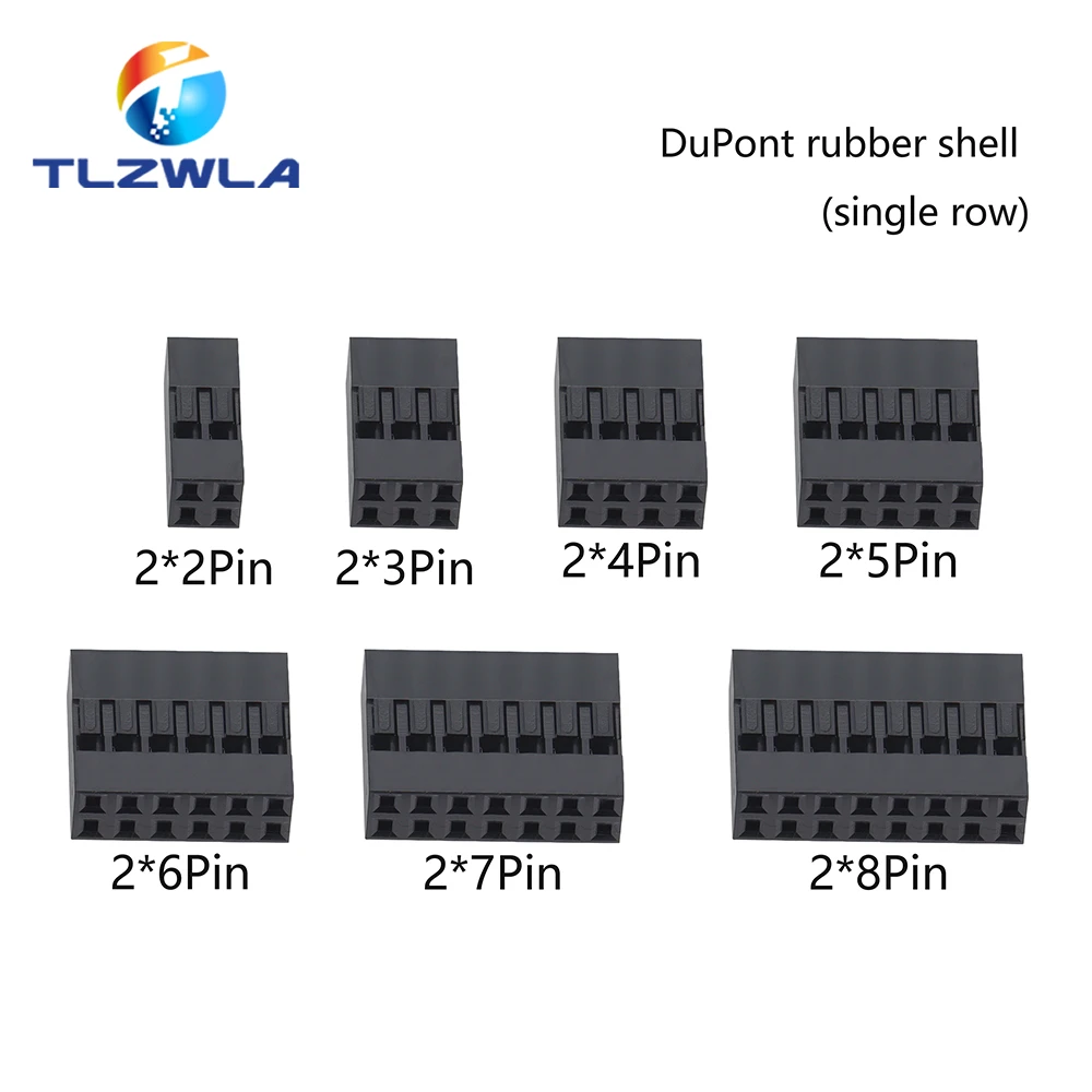 20PCS Dupont Shell 2.54MM Double Row Dupont Cable Case Dupont Plug Dupont Connector Plastic Shell Jump Line Shell