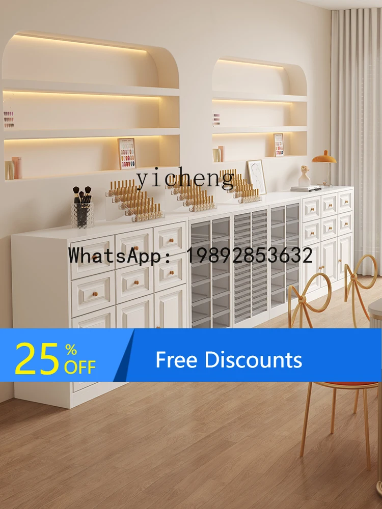 AA Nail Display Cabinet Nail Polish Display Cabinet  Storage Nail Salon Storage Cabinet Drawer Type