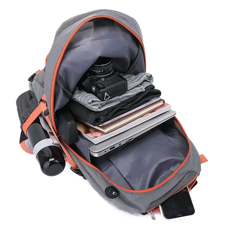 Waterproof breathable outdoor hiking backpack with built-in back support, lightweight and detachable dual shoulder bags Mochilas