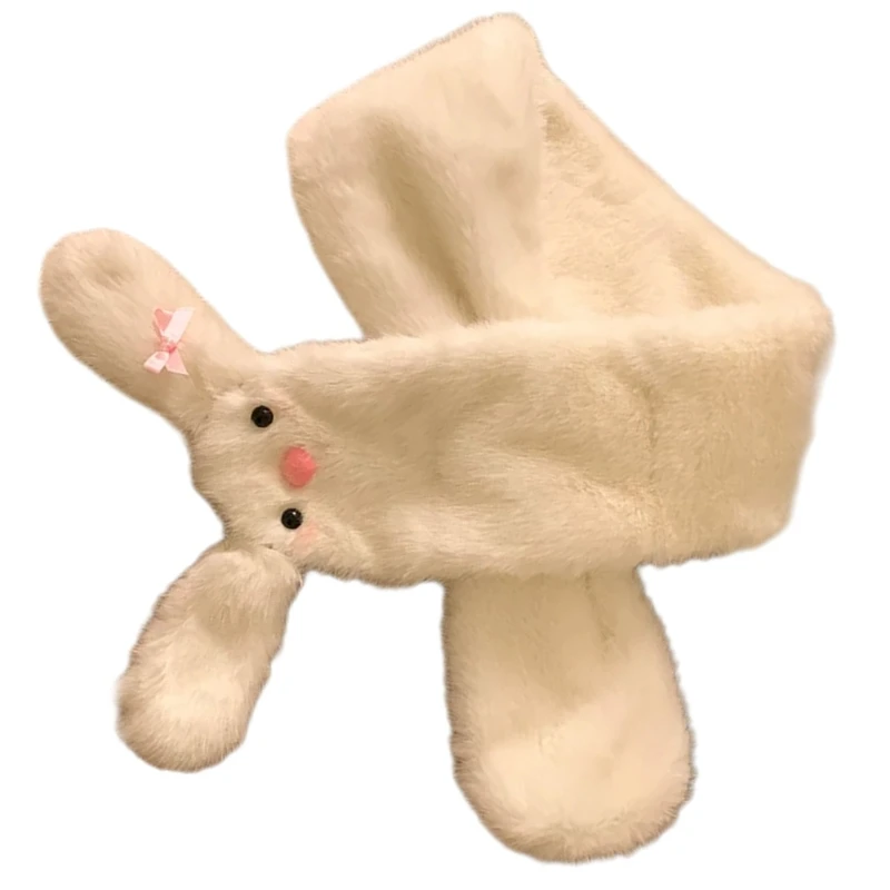 Chapeau trappeur lapins en fourrure, gants écharpe pour chaleur, accessoires d'hiver confortables, livraison directe