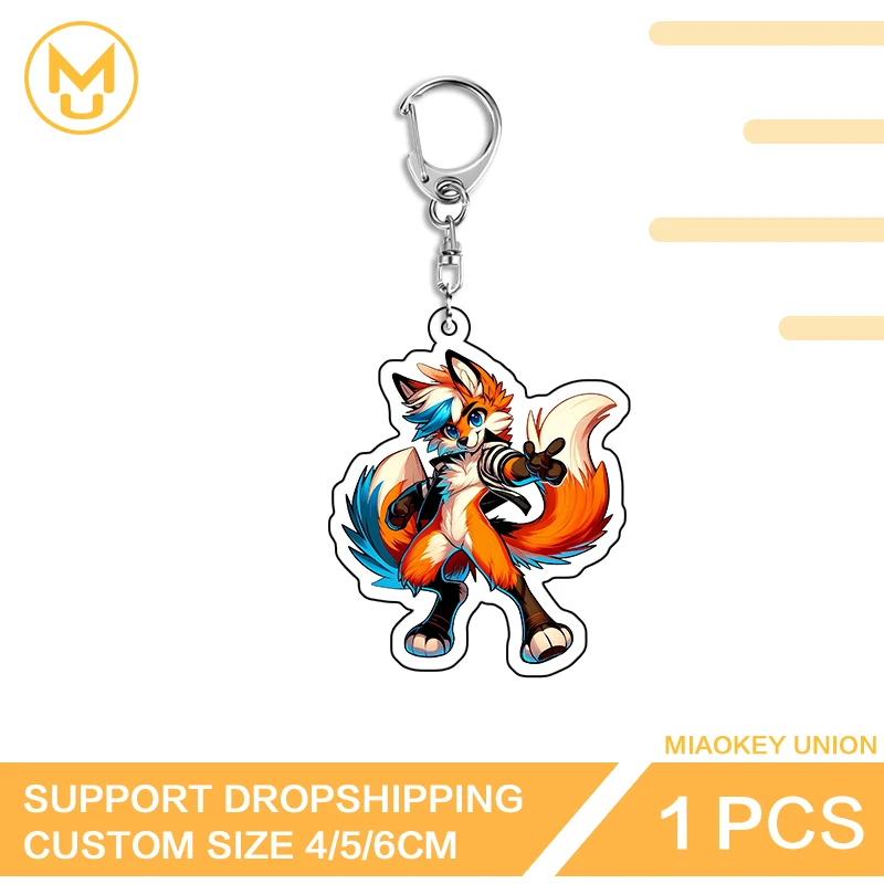 Fox Colorful Artistic Personality Creative High Quality Double Sided Acrylic Keychain High Quality Backpack Decor Collection