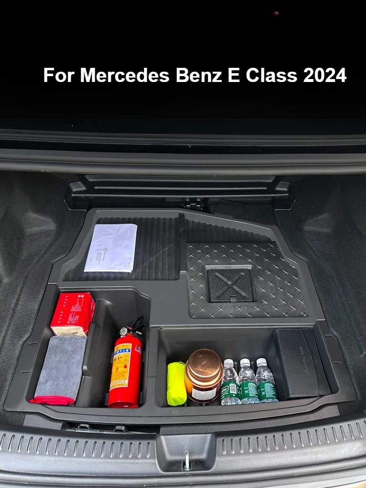 For Mercedes Benz E Class 2024 W214 E300 E260 Rear Trunk Storage Box Boot Organizer Tray Container Car Styling Accessories