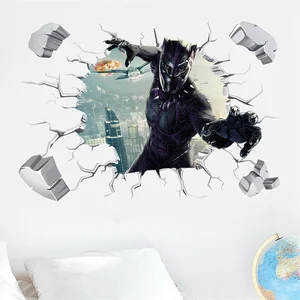 Miniso-Avengers schwarze Panther-Wandaufkleber, Marvel-Filmplakat, Raum- und Schlafzimmer-Wanddekoration, Wandaufkleber für Kinder 10 Hauptverkauf Pantera Black Framework - №3