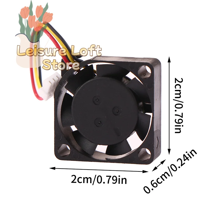 20x20x6mm DC Cooling Fan 5V 3Pin Ultra Thin for Mini PC, Laptop, Electronics Cooling Micro Fan