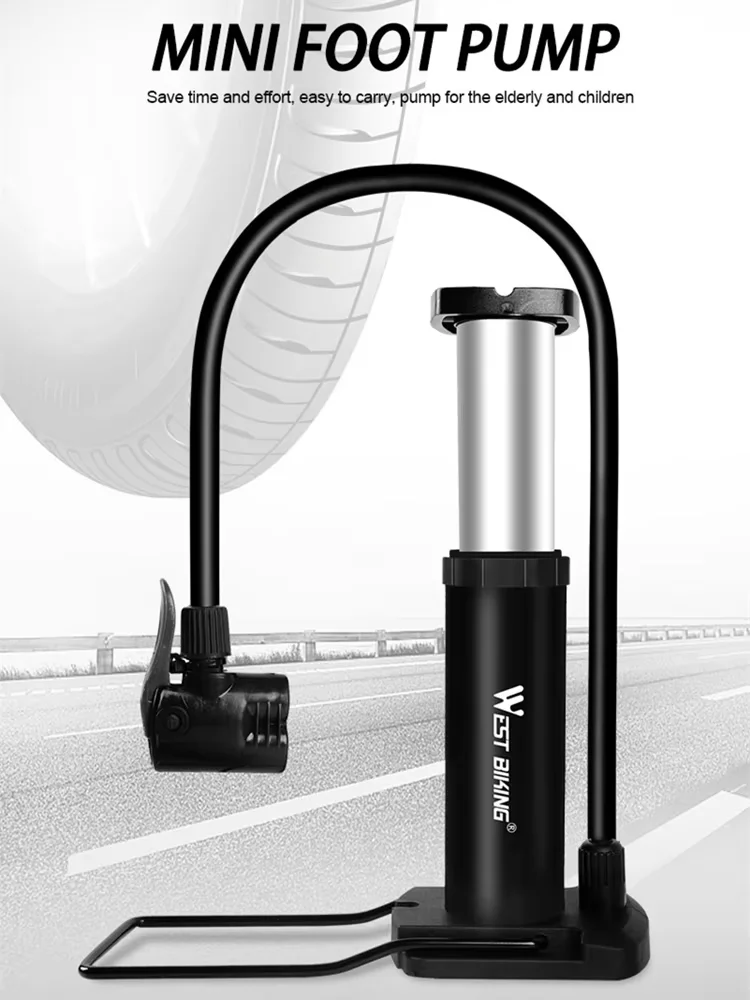 AliExpress West Biking WEST BIKING Bike Air Pump Portable Bicycle Tire Pump AV FV Schrader Valve Lightweight for Swimming Ring Football Basketball