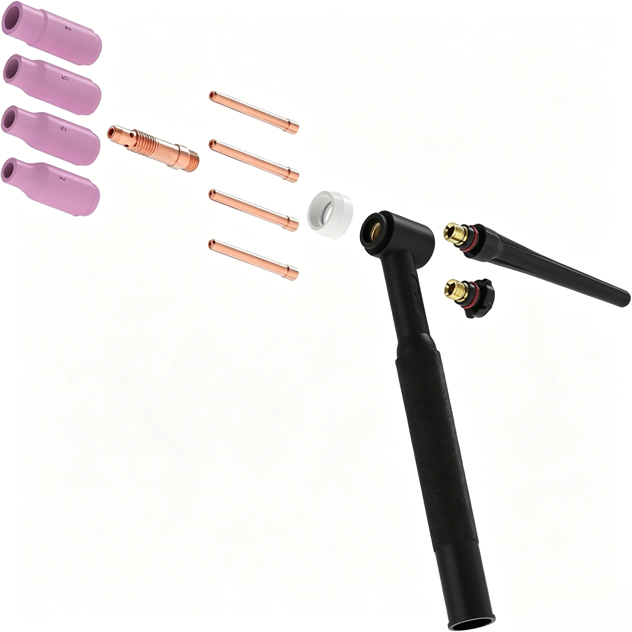 Complete 11 Pieces WP Series TIG Torch Kit Collets Alumina Ceramic Nozzle Cups Welding Spare Parts