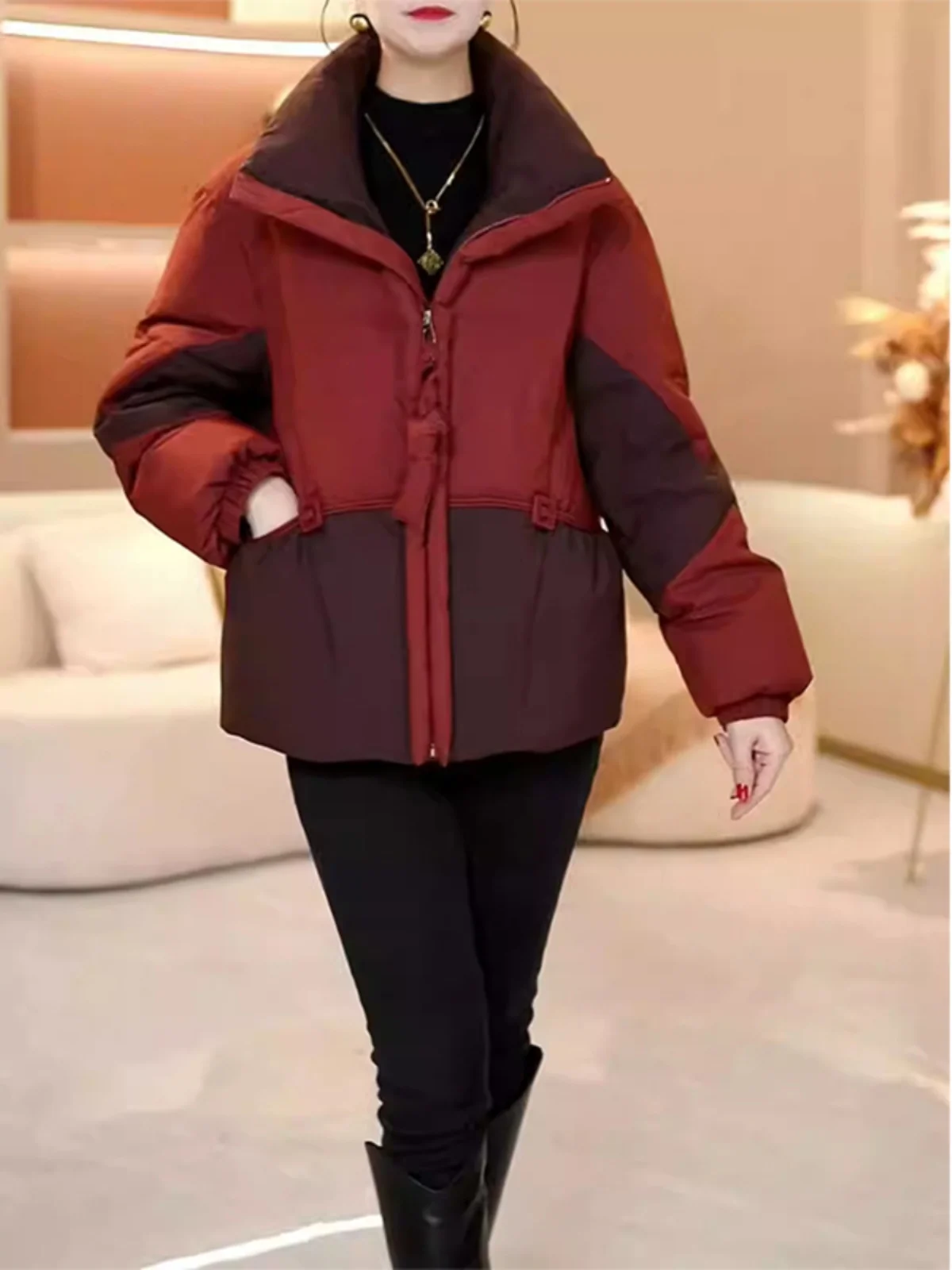 

Модная короткая хлопковая куртка для женщин: новая зимняя свободная универсальная верхняя одежда с эффектом похудения, утепленное пальто в корейском стиле