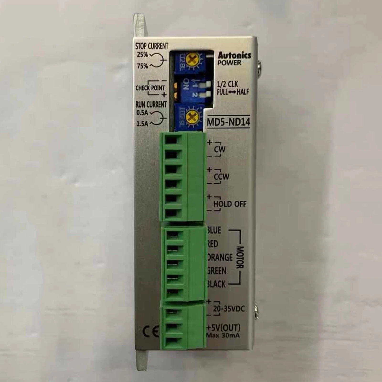 

MD5-ND14 Driver, 5 Phase Stepper, 0.5-1.5A/ Phase, Normal Step, 50 Kpps, 20-35 VDC, 3A