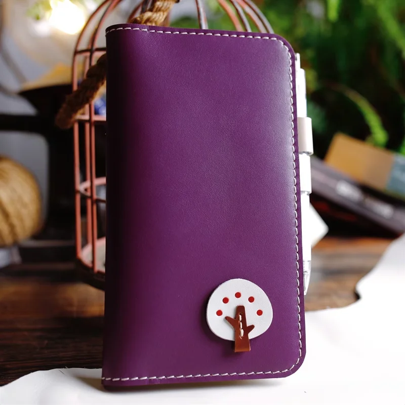 Handmade Leather  A7A6A5 Hand Ledger For Woman Multifunctional Card Holder Office Meeting Notepad Original Customized Notebook