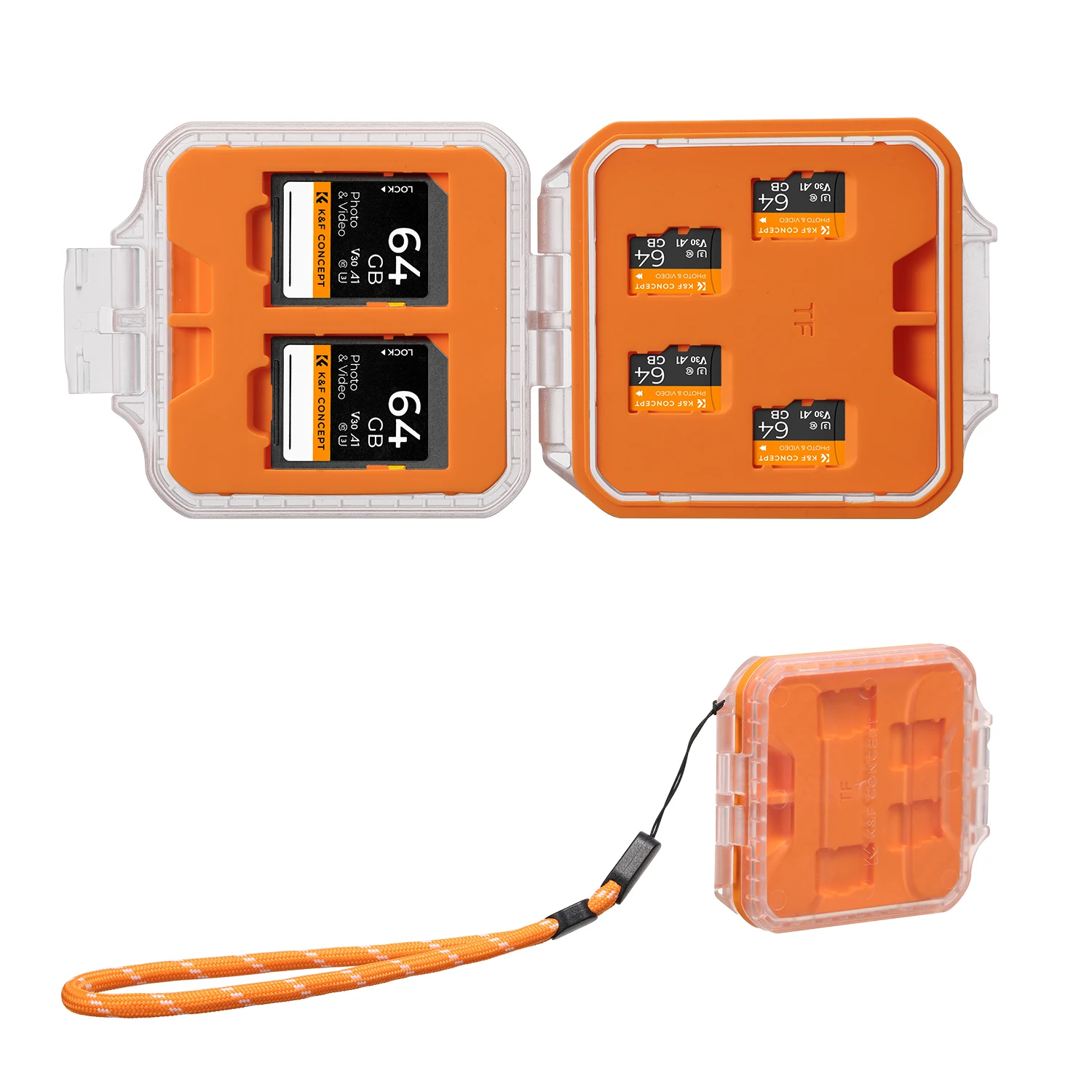 K&F CONCEPT 12-Fach Speicherkarten-Etui Abnehmbare Kartenfächer Wasserdicht und Stoßfest Transparente Kartenhalter-Aufbewahrungsbox