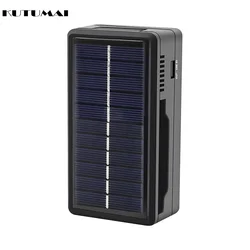 18650 Solar lithium Battery Charger 2 slots with LED Light for 18650 14500 16340 26650 universal Charger ( Battery Not Included)