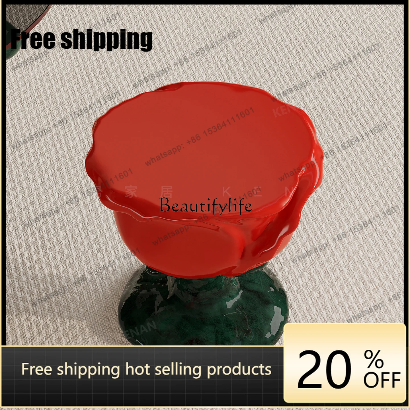 Factory Direct Rose Seat Stool, Shoe Change Stool Entrance Door, Light Luxury, High-end Sense Of Home Creative Ornament