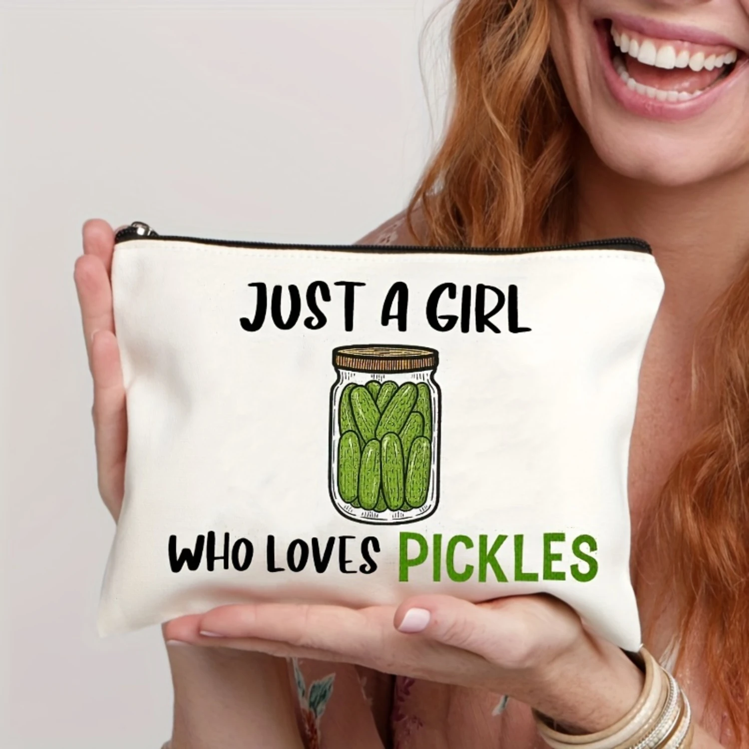 Pickle Gift For Pickle Lovers, Pickle Gift For Women, Pickle Makeup Bag, Cosmetic Bag, Just A   Who Loves Pickles