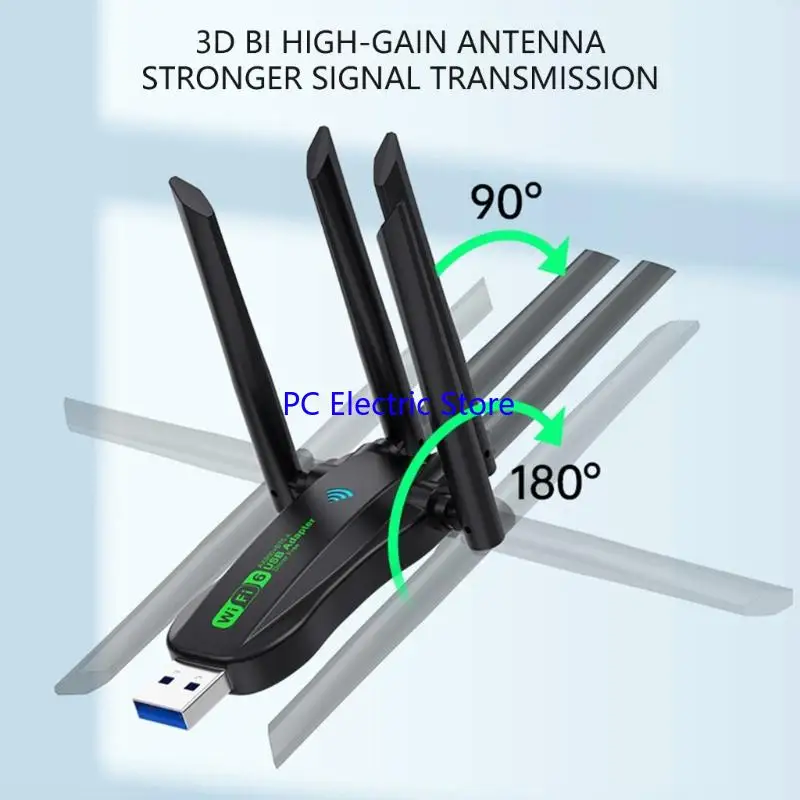 

USB3.0 Wi -Fi 6 Беспроводные адаптеры 5 ГГц/2,4 ГГц две полосы 900 Мбит/с гигабит ethernet Автоматическая оптимизация сигнала