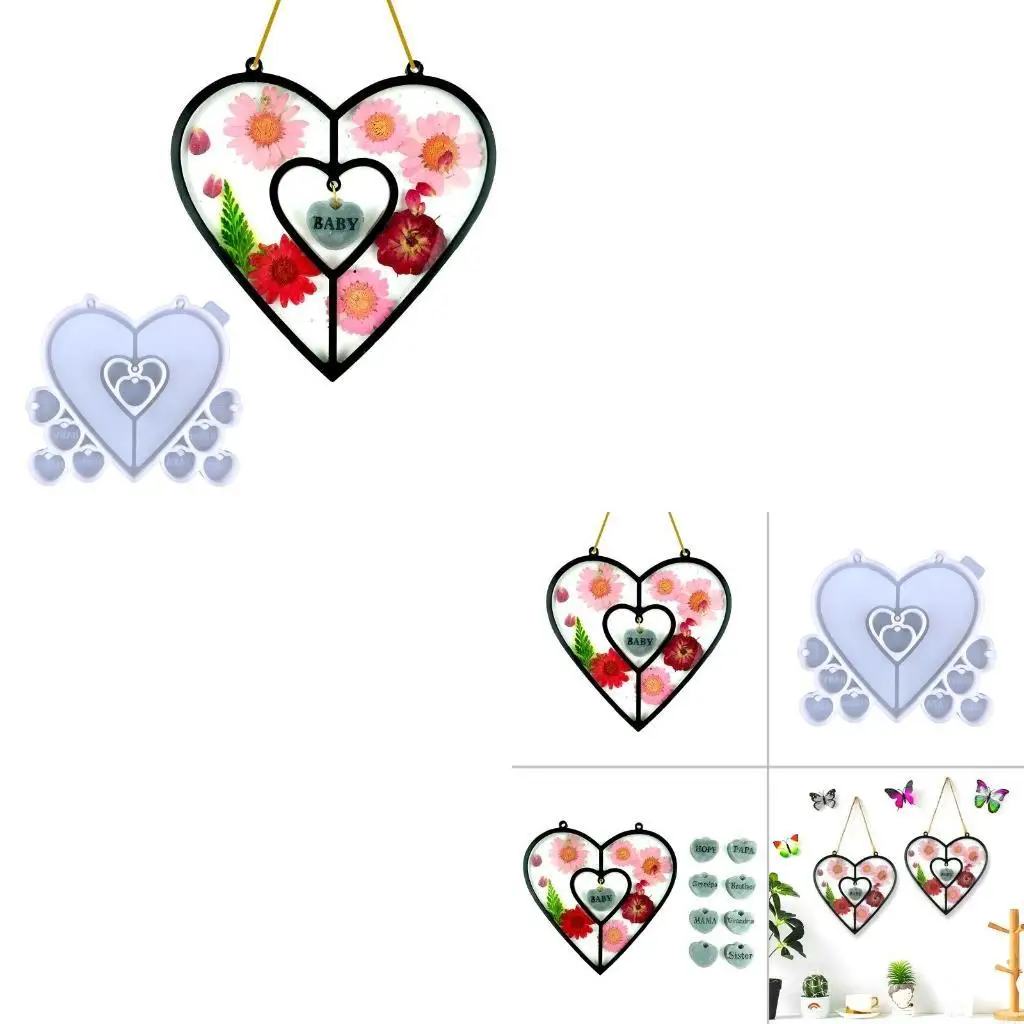 

Love Resin Mold Christmas Window Silicone Molds Epoxy Casting Mould for Wall Hanging Mount Decor DIY Jewelry Crafts