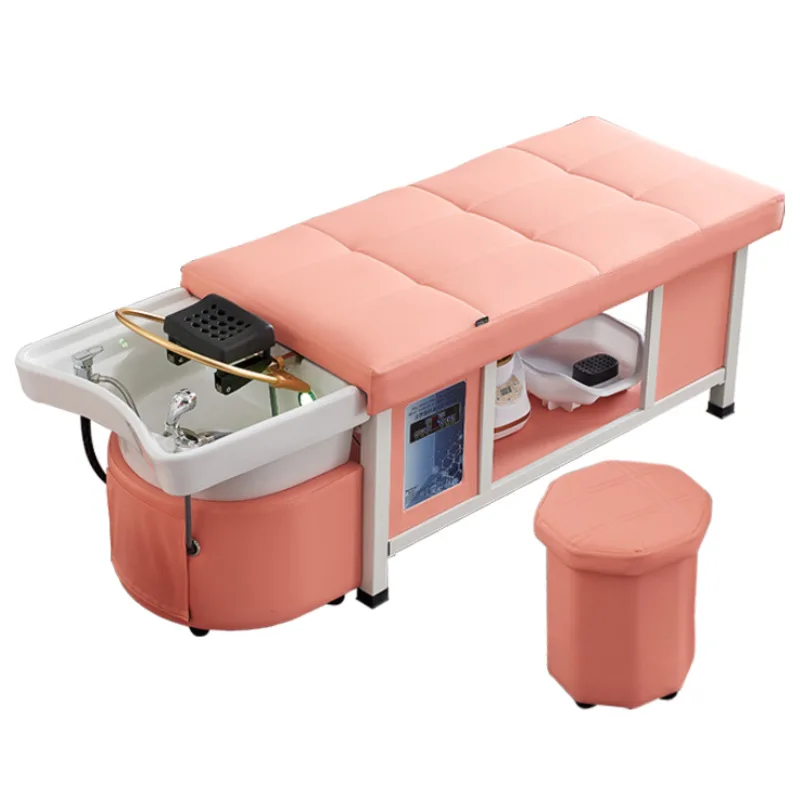 

Тайская кровать для шампуня из нержавеющей стали, парикмахерская, умная фумигация с циркуляцией воды, салон красоты, специальная кровать для лечения волос