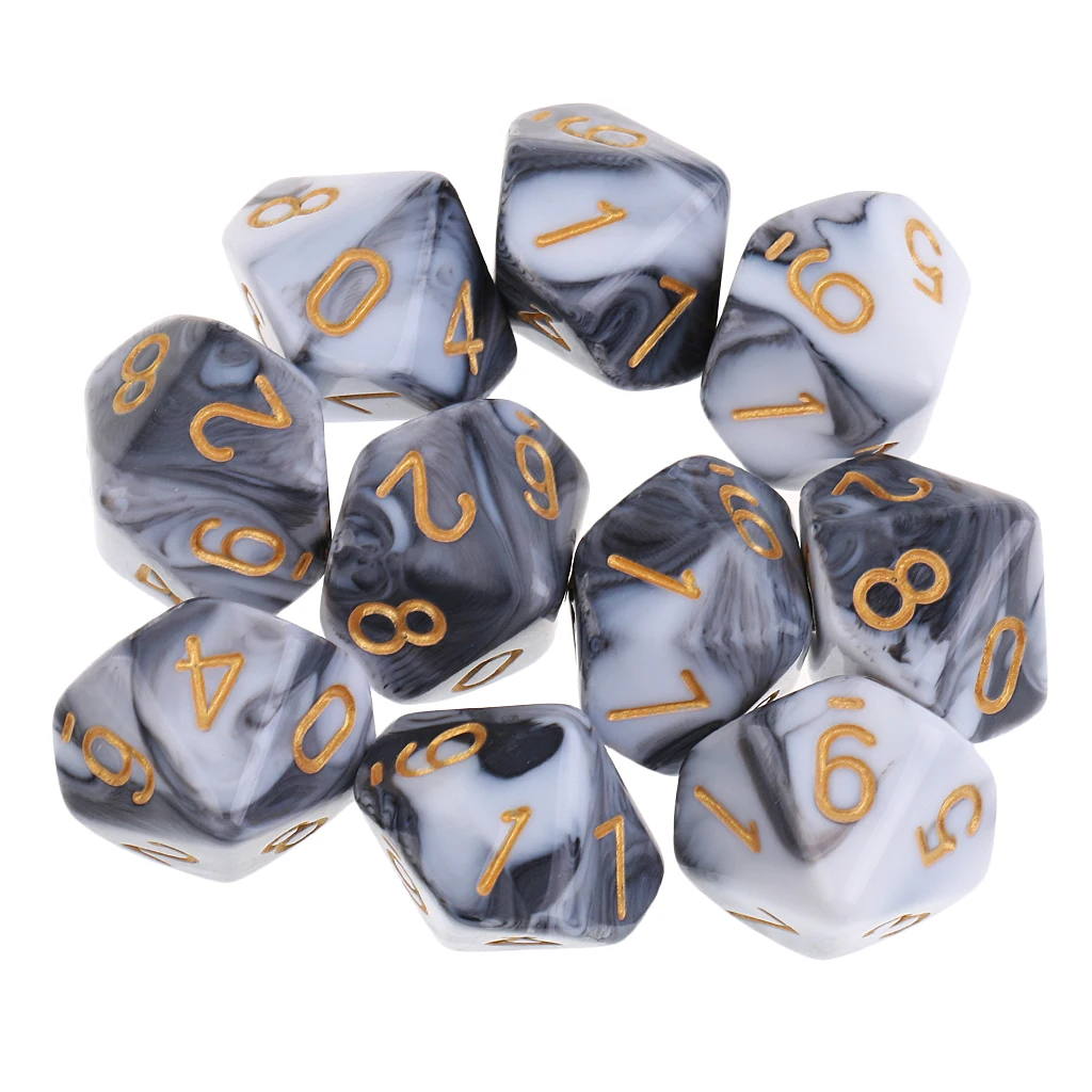 MagiDeal Dados poliédricos para jogos de mesa, 10 Sided Dice, Pub Club Jogos Suprimentos, Dungeons and Dragons