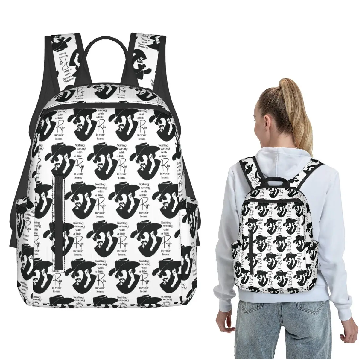 

A Little Rip In Your Jeans Backpack Daypack Children BookBag School Bag Shoulder Bags for Men Women