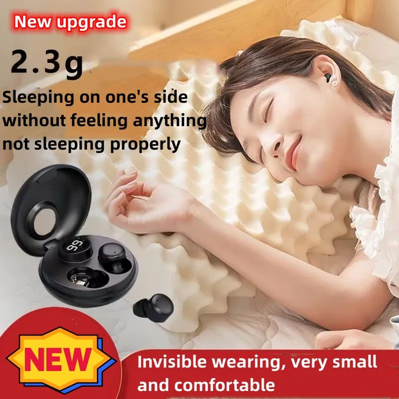 New Sleep Bluetooth Headphones with Wireless Noise Reduction Mini Sport Ultra Small In Ear Invisible Ultra Long Range Earphones