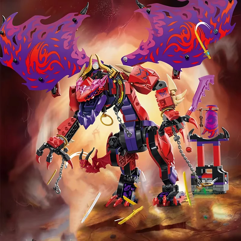MOC Brick Sets Ninja Series Building Blocks Thunderfang Dragon of Chaos Dragons Toys for Birthday Gift view 2