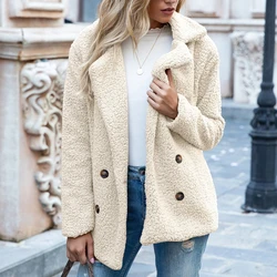 Autumn Casual Cardigan Jacket Winter Loose Warm Coat New Spring Women Solid Color Elegant Cashmere Female Overcoat 22942