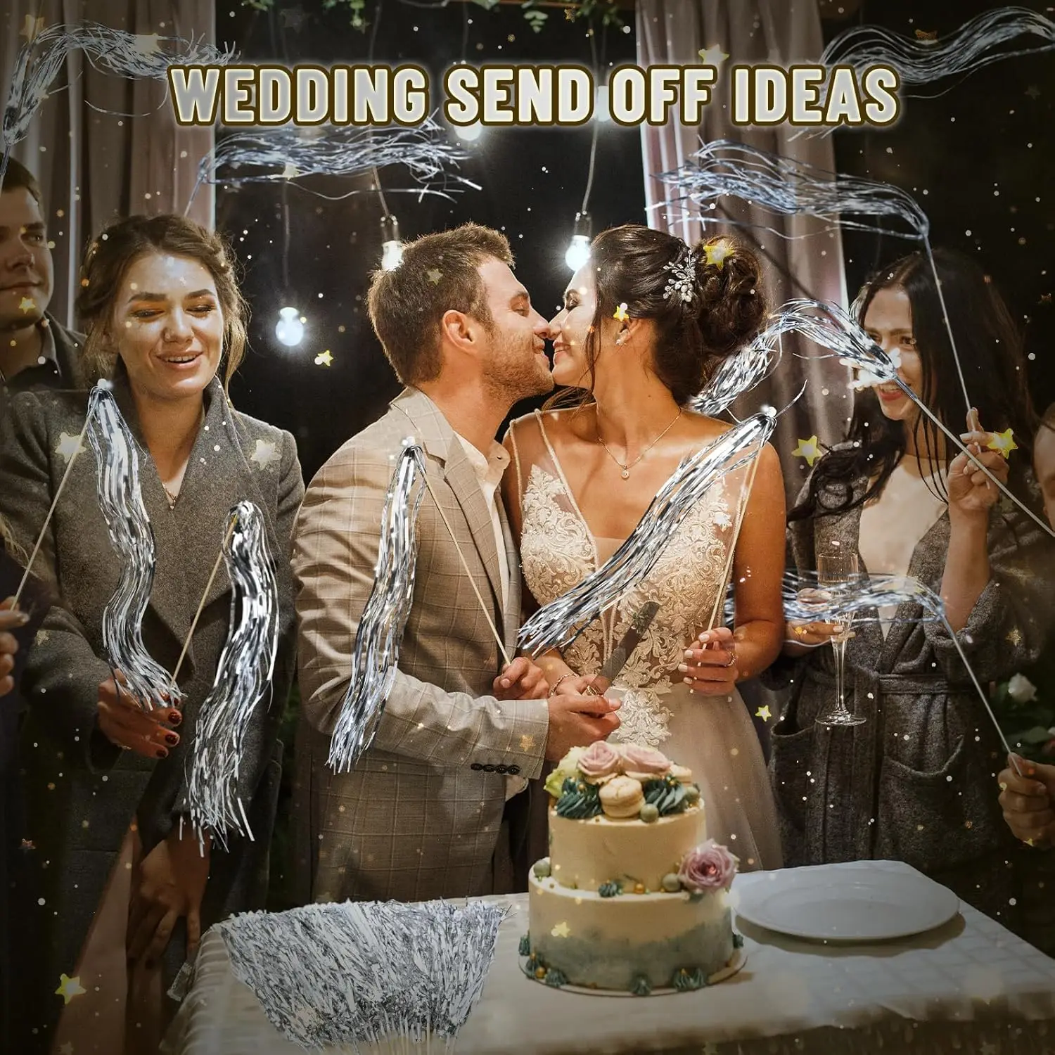 

20PCS Lighted Wedding Wands LED Tinsel Wedding Wand Light up Wedding Streamers for Baby Shower Birthday Party Favors