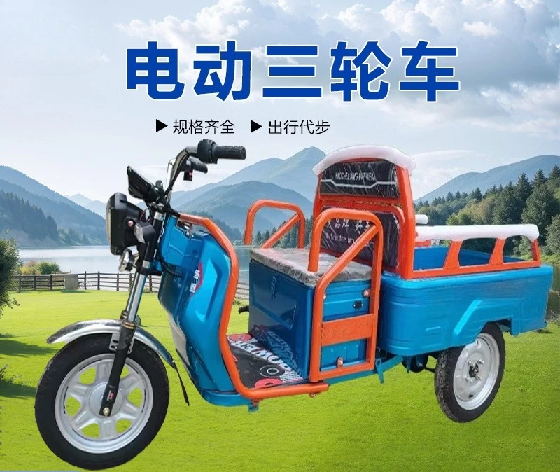 Electric tricycle adult pulling goods three-wheeled express vehicle new household agricultural vehicle