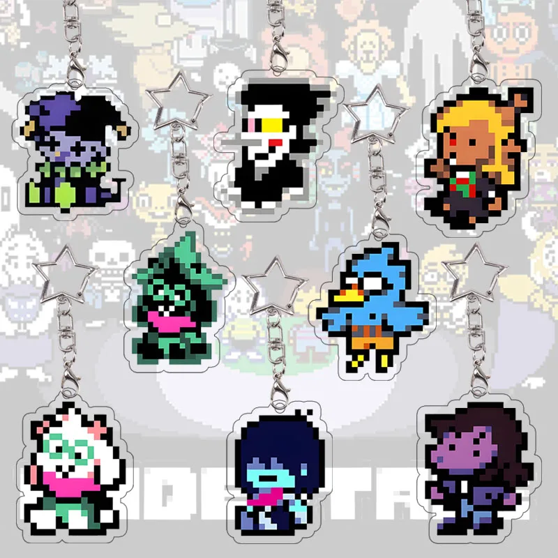 Llavero de acrílico DELTARUNE con colgante de personajes de Jevil, Spamton, Noelle, Ralsei, colección de personajes, decoración, regalo de cumpleaños