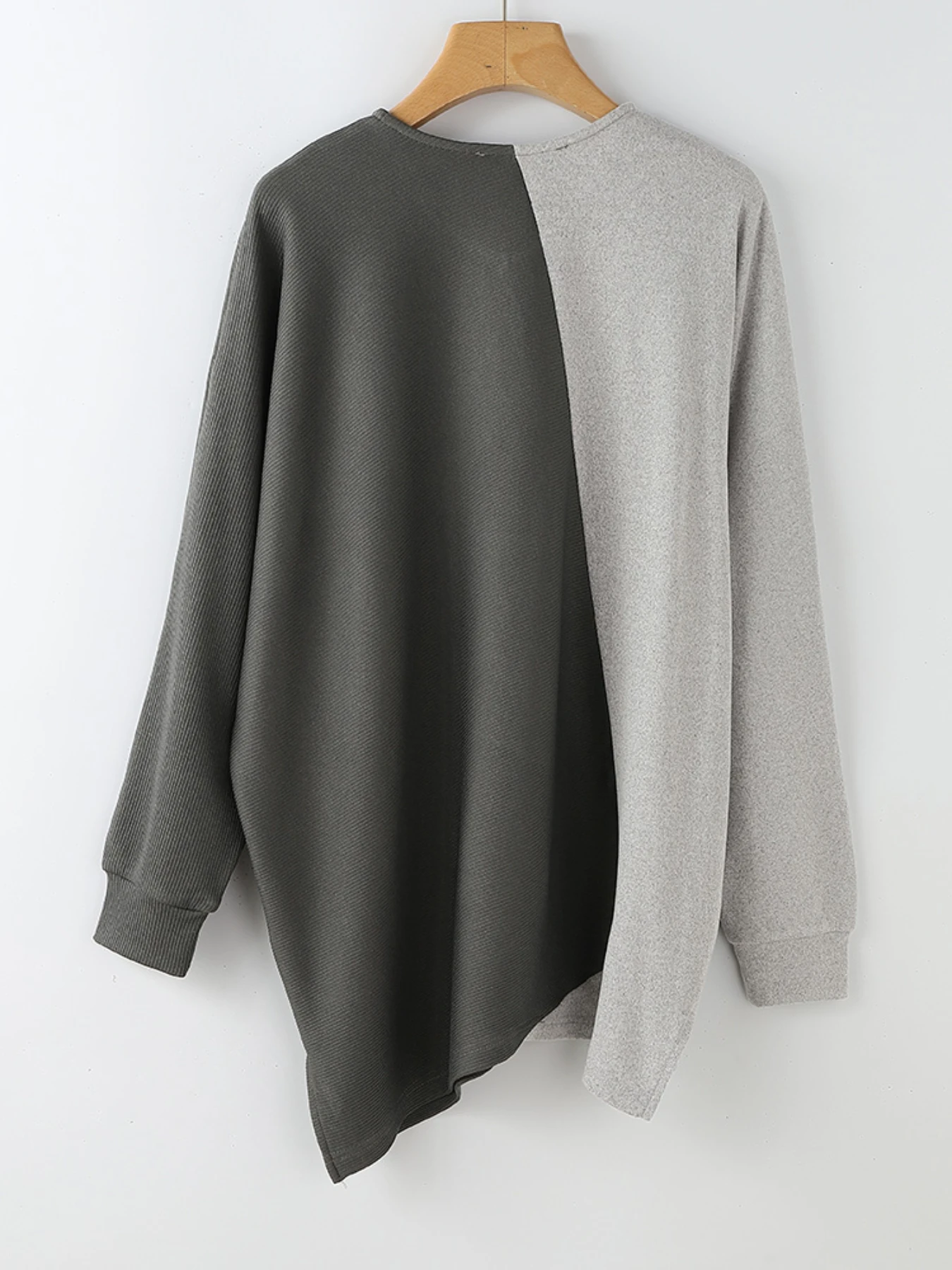 2025ZEA Vrouwen Mode Lange Mouw Blouse Vintage Onregelmatige Zoom Tops Colorblock Ronde Hals Tuniek Casual Losse Tees T-shirts