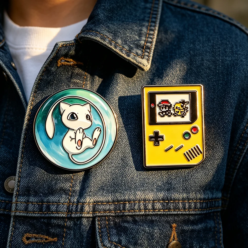 2pcs Kawaii Cartoon Video Game Controller Enamel Pins Set Fashion Badges for Clothing Bags Hats - Cool Gaming Themed Accessories