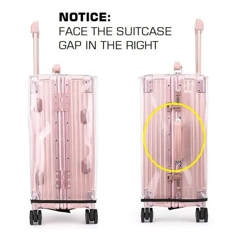 1Pc Clear PVC Suitcase Protector Dustproof Scratch Resistant Universal Luggage Cover Fit 20-28 Inch Travel Trolley Bag