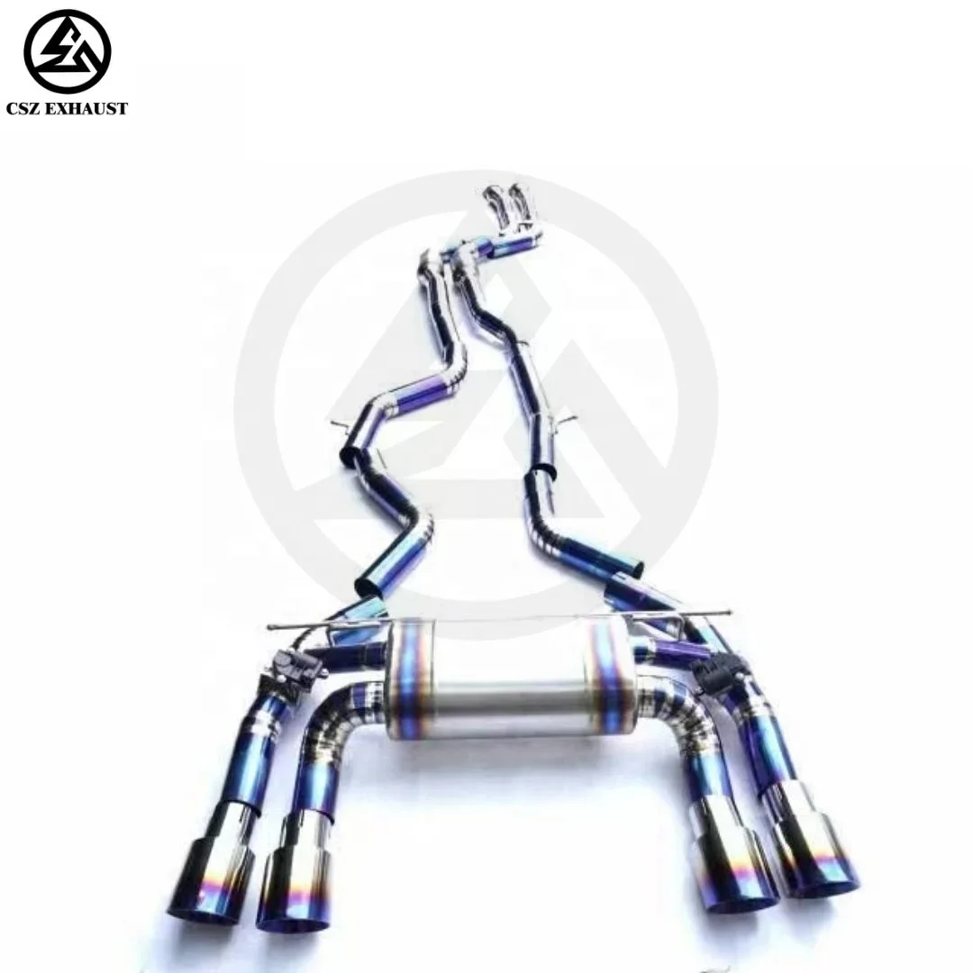 titanium exhaust for  S55 M2 Competition/M2CS F87 3.0T valved muffler remote control catback  tips