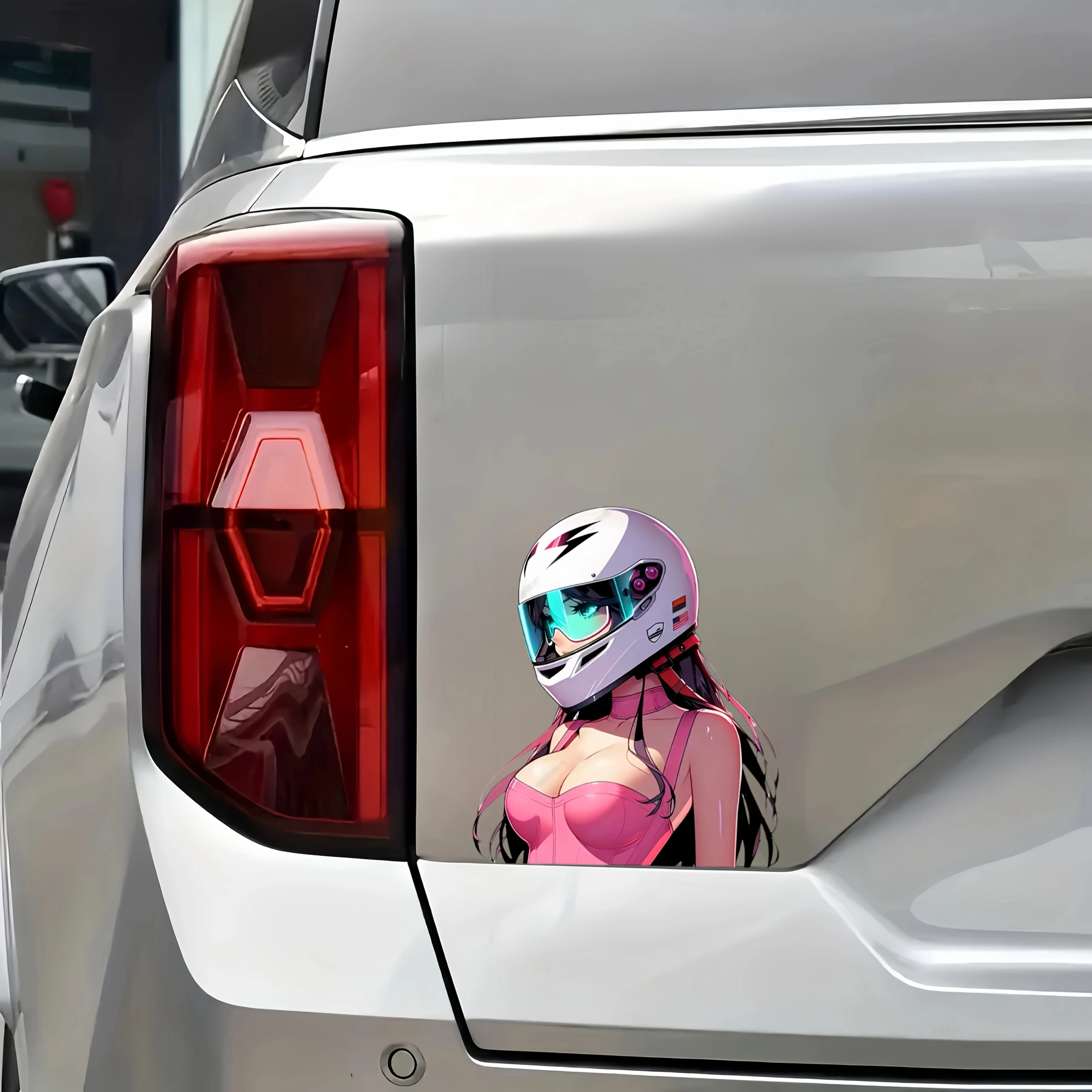 1PC Eye-Catching Anime Girl Racer Vinyl Sticker Waterproof Decal Bicycle Car Motorcycle Laptop Luggage Exterior Styling Decal view 6