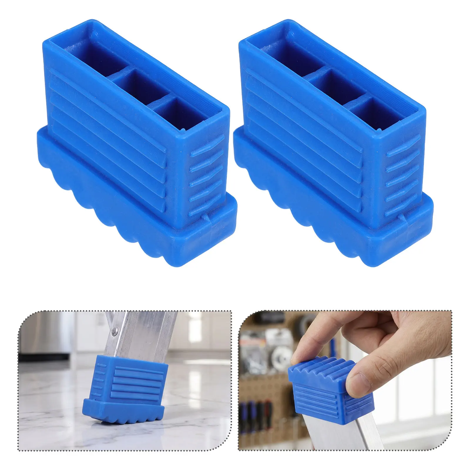 4Pcs Ladder Feet Caps 2x5.7cm Anti-Slip Stabilizer Pads Extension Ladder Feet Replacement Protectors Floor Safety Covers