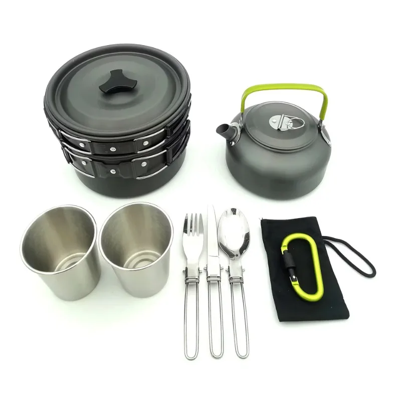 Camping Cookware Set Portable Folding Camping Cookware Set Backpack Outdoor Hiking Fast Delivery