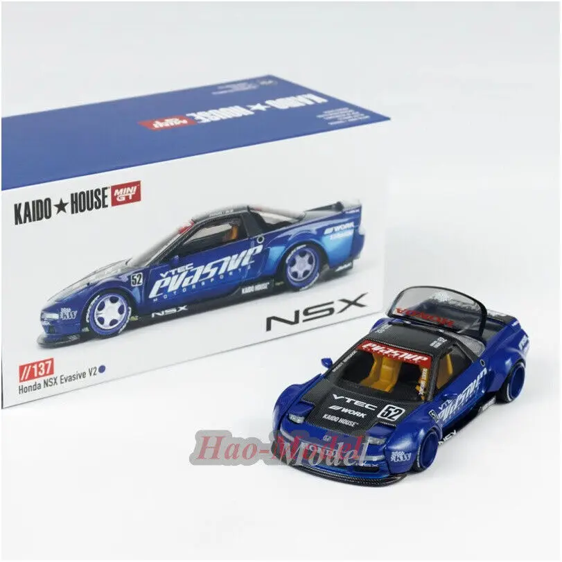 Kaido House MINIGT 1/64 für Honda NSX Evasive V2 Legierung Automodell Simulation Spielzeug Geburtstagsgeschenke Hobby Display Collection Blau
