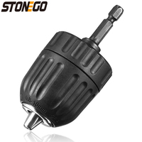 STONEGO 0.8-10mm Keyless Drill Chuck Adapter - 3/8-24UNF, 1/4\