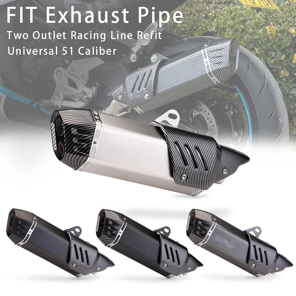 Motorcycle Exhaust System Upgrade Kit High Quality Universal 51mm Caliber Lossless Installation Exhaust Pipe For Z900 Duke 125