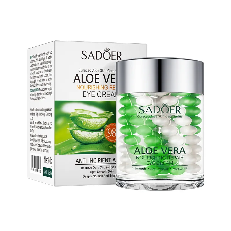 SADOER Aloe Vera Eye Cream Anti Dark Circles Eye Bags Remover Nourishing Moisturizing Firming Eyes Creams Skin Care Proudcts