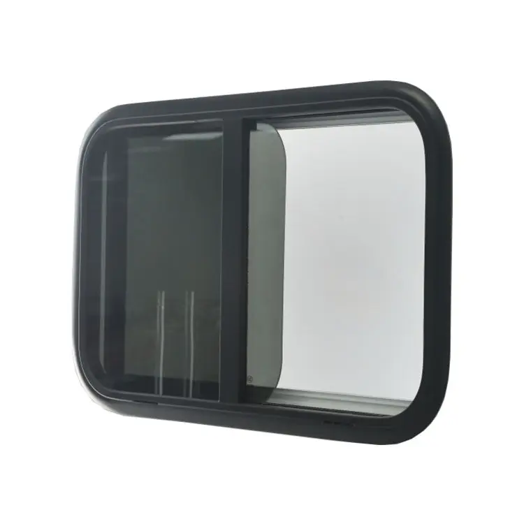 Hot Selling Single Layer Tempered Glass Caravan Sliding Rv Trailer Window With Curtain And Mosquito Net
