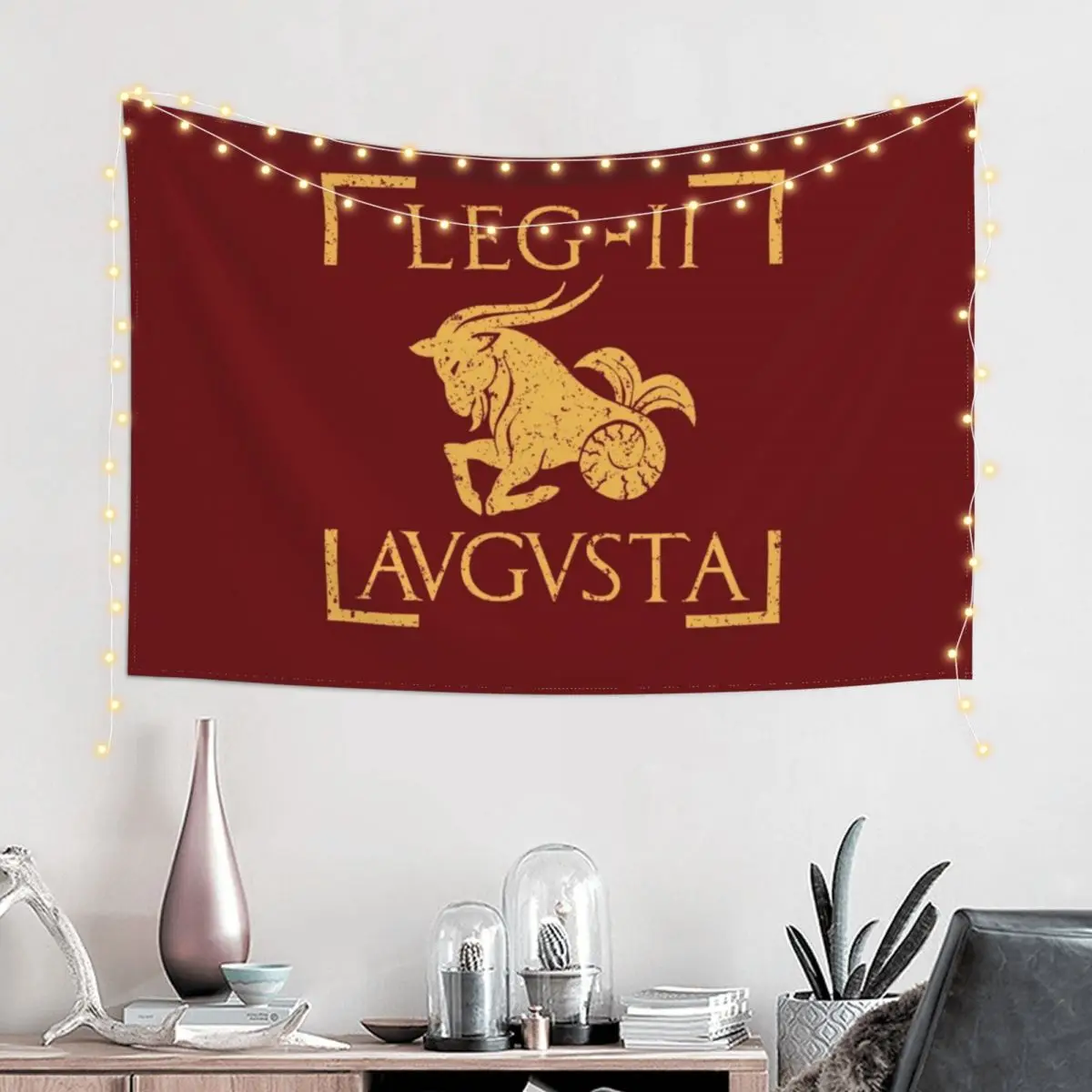 Legio II Augusta Capricornus Emblem Roman Legion Tapestry Mushroom Decoration Aesthetic Tapestry