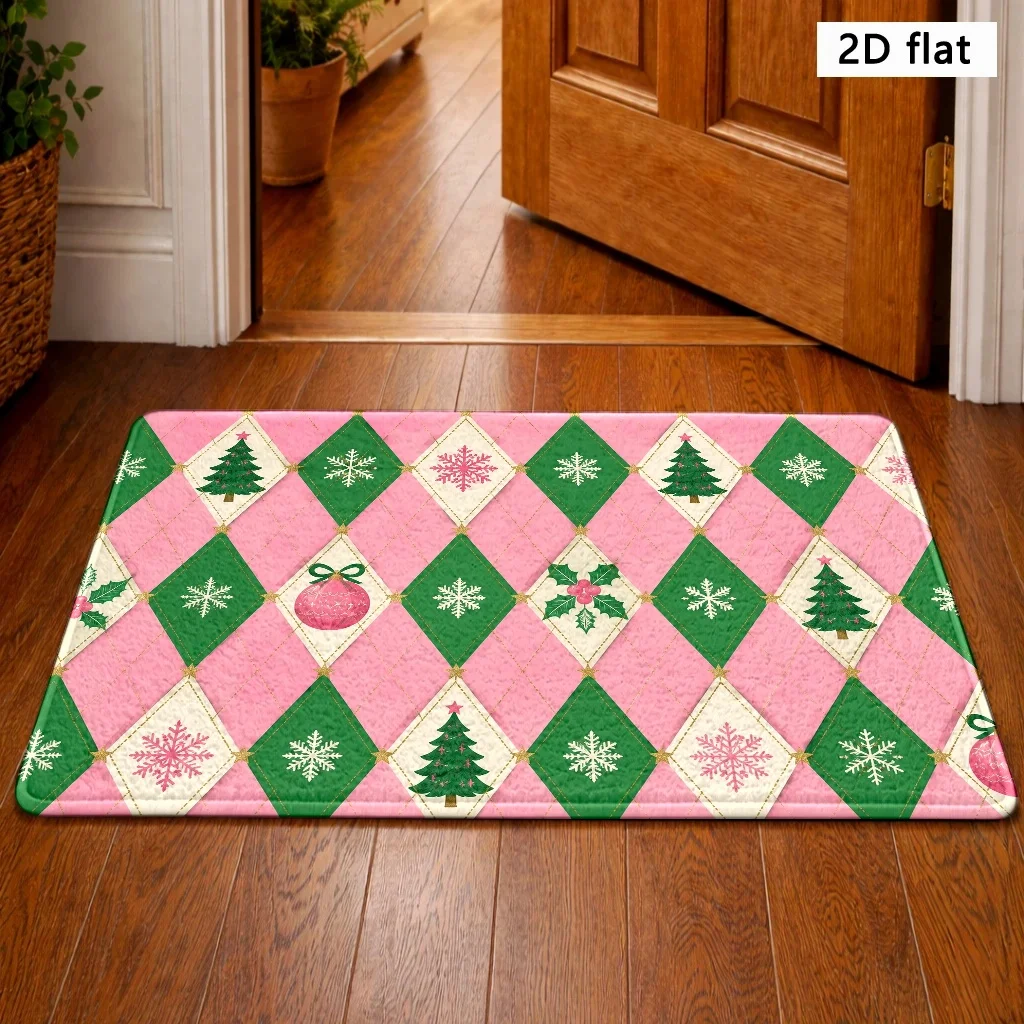 But First Coffee Poinsettia Pinecone Beige Background Latte Art Script Print Non Slip Carpet For Morning Ritual Home Entryway