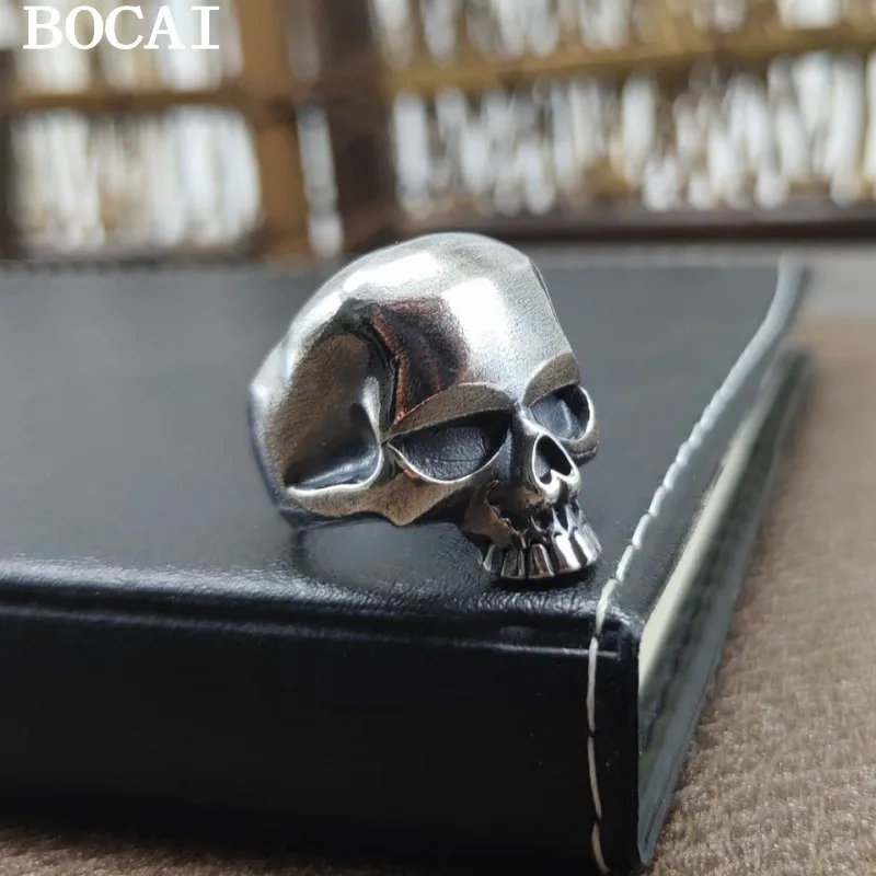 

BOCAI S925 Кольцо с черепом из стерлингового серебра Популярная личность Панк Открытие Pum Модные украшения для мужчин и женщин Aargentu