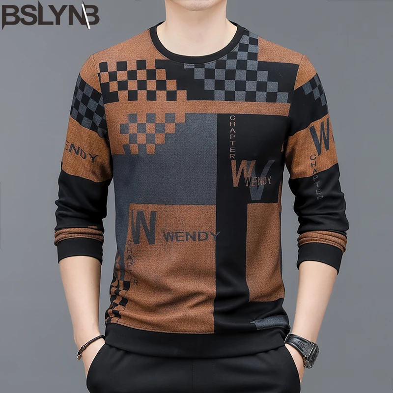 

Spring Autumn Men's Printing Long Sleeve Sweatshirts Male Loose Fashion Tops Tee