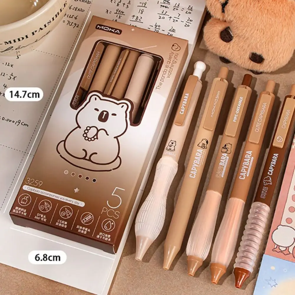 5 قطعة/المجموعة لينة قبضة جيب القلم الصحافة نوع ST تلميح هلام القلم التجفيف السريع 0.5 مللي متر الحبر الأسود مكتب قلم توقيع مكتب المدرسة