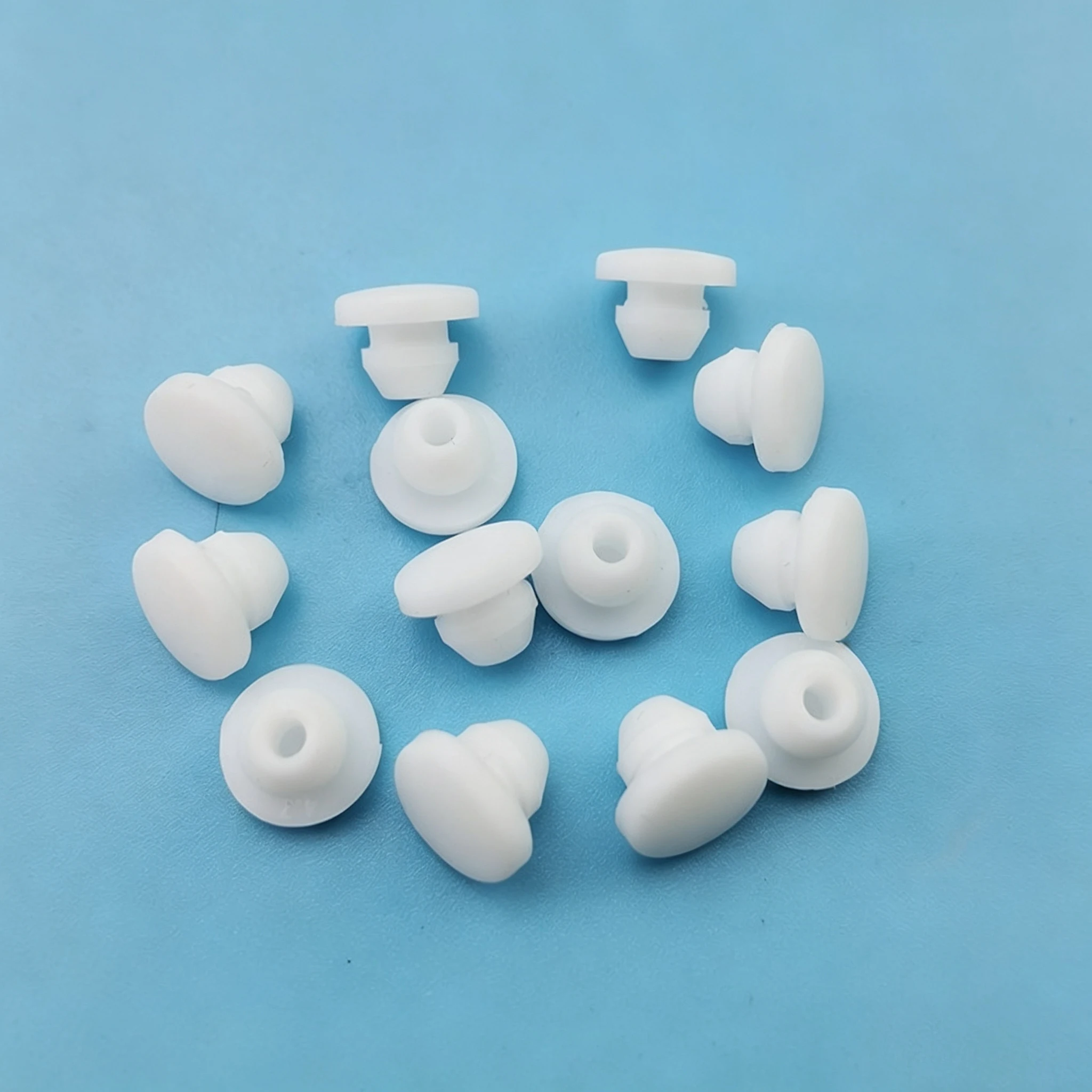2.5-80mm White Hole Plug Silicone Rubber Conical Snap-on Blanking End T-type Plug Caps Seal Stopper Pipe Tube Inserts Dust Bung