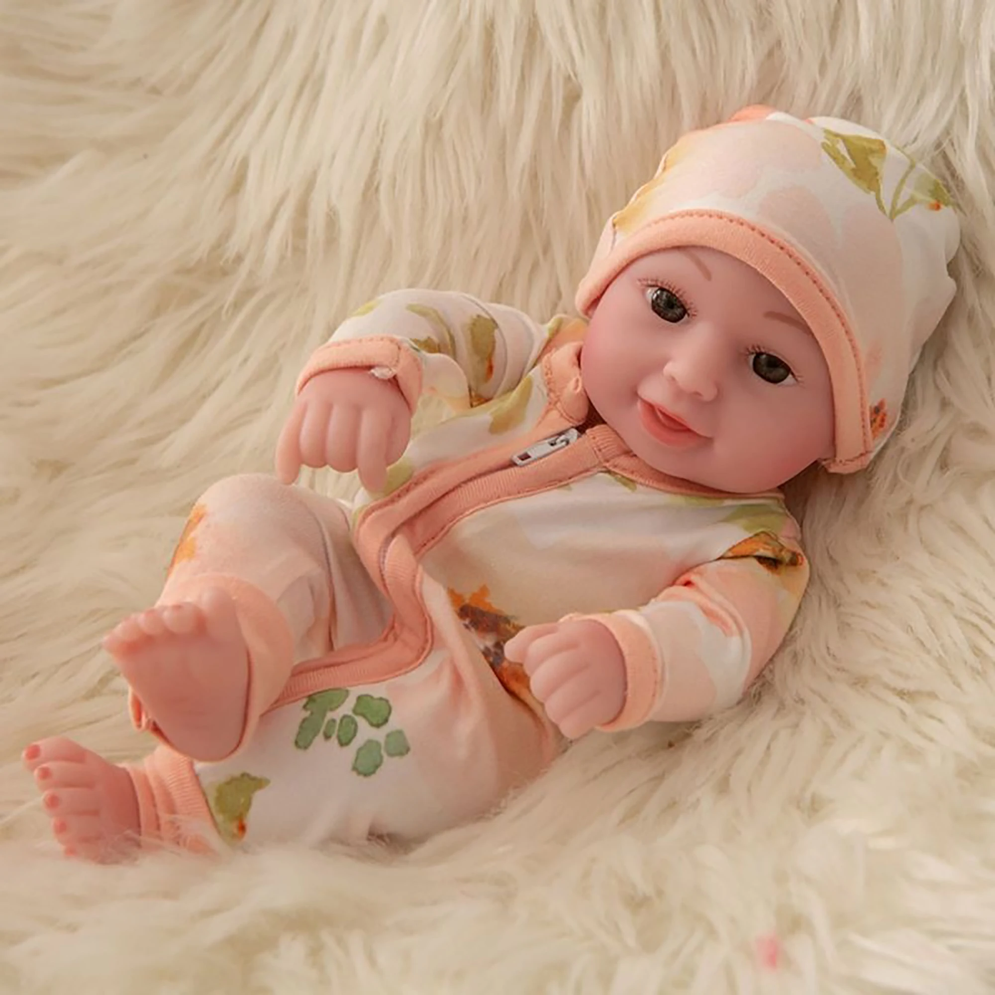 

12-Inch Finished Lifelike Rebirth Doll DQ10 3D Painted Skin High-Quality Soft Vinyl Silicone Doll Washable And Dress-Up